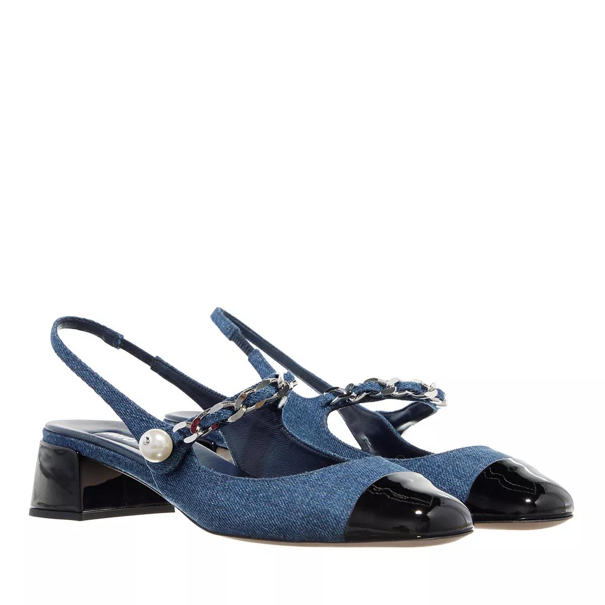 Miu Miu Loafers & Ballerinas - Slingback Pumps in Patent Leather - Gr. 40 (EU) - in Blau - für Damen