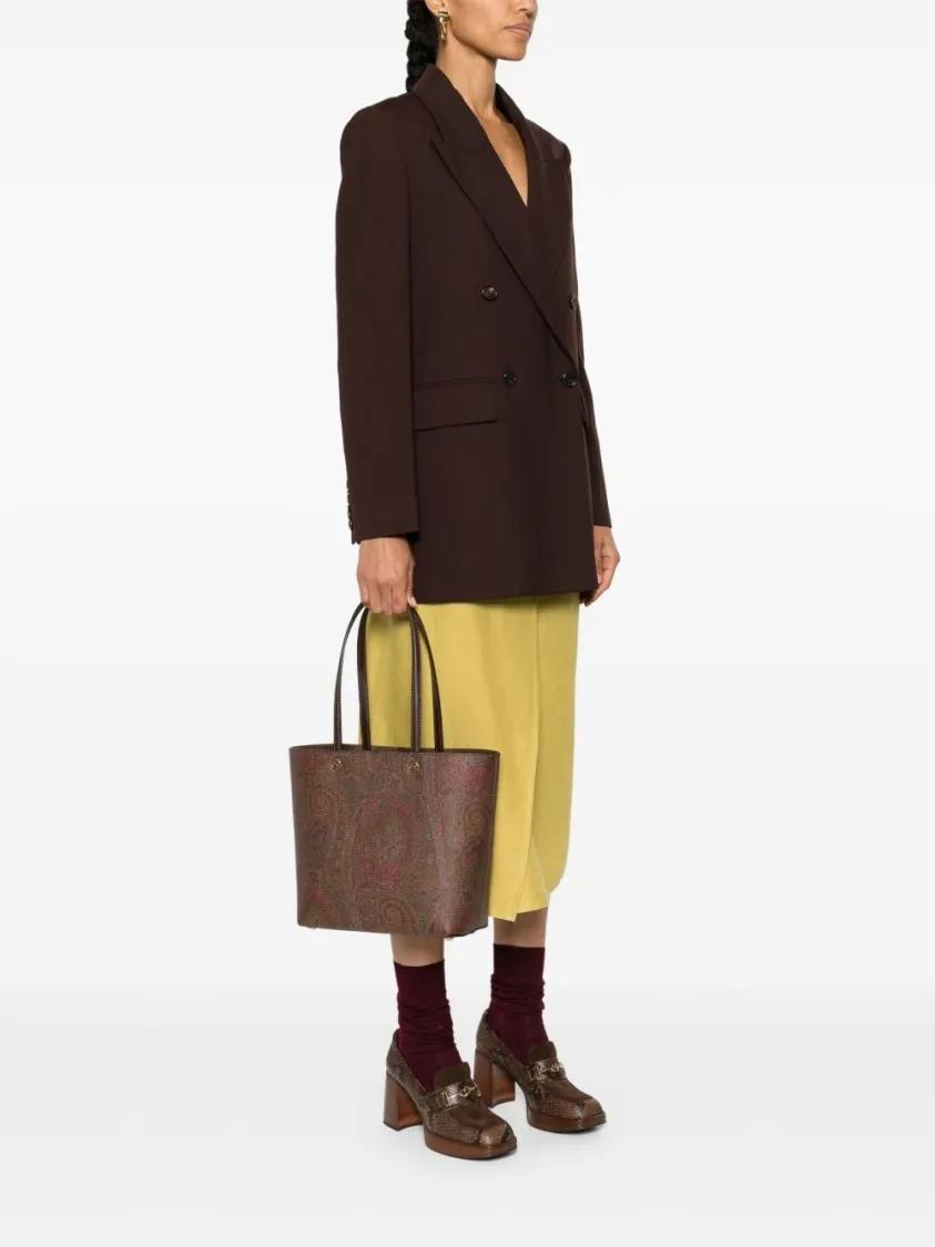 ETRO Shoppers & Totes Multicolor Paisley Jacquard Tote Bag in bruin