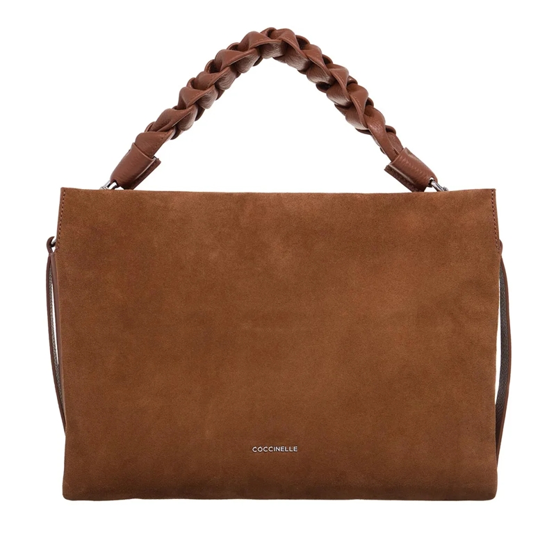 Coccinelle Crossbody Bag Boheme Suede Bimaterial Cognac/Cognac