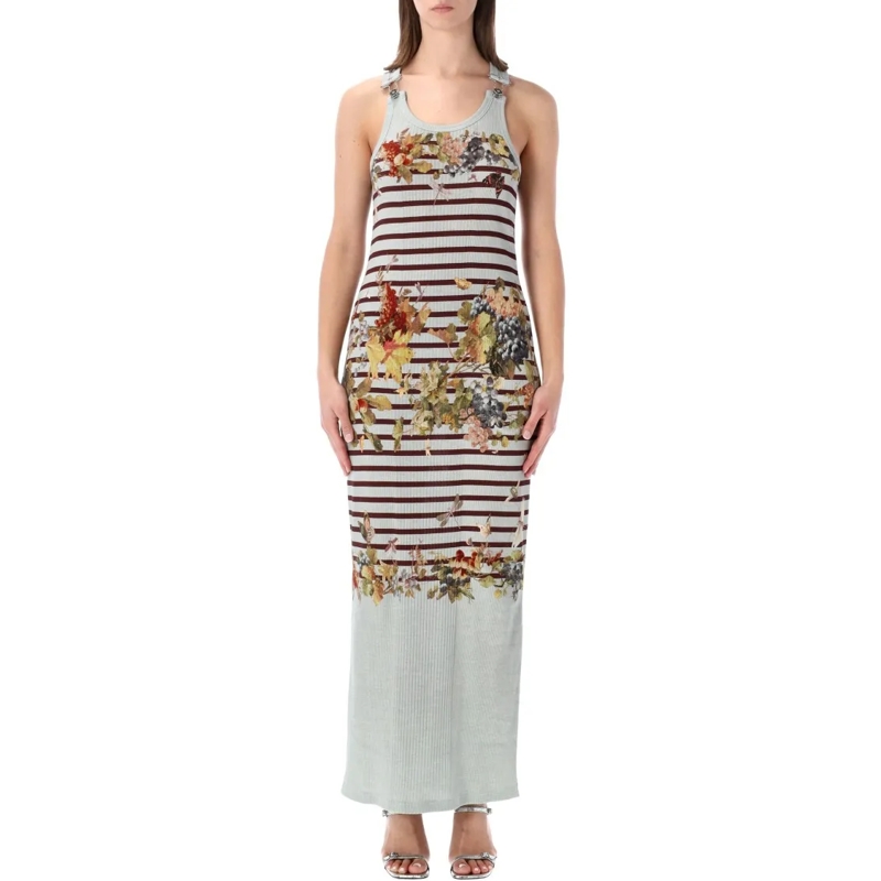 Jean Paul Gaultier  Marinière Grape Tank Long Dress Grey