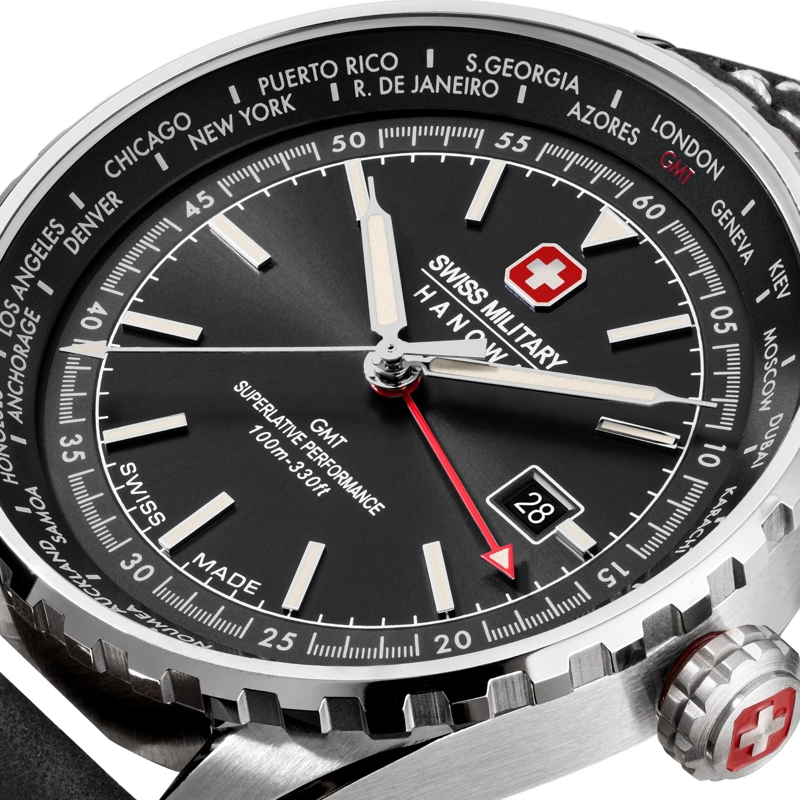 Swiss Military Hanowa Automatikuhr Quarzuhr Afterburn Gmt schwarz(Image 4)