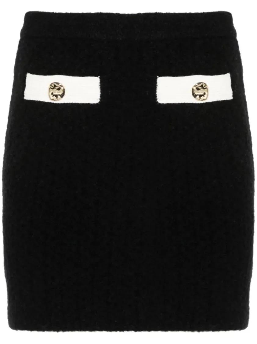 Thumbnail - self-portrait - Knitted Mini Skirt - Größe M - schwarz