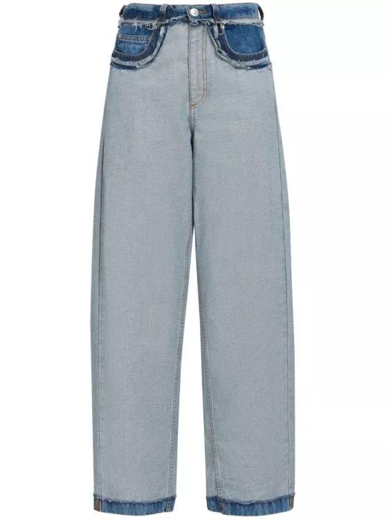 Marni - Panelled Mid-Rise Wide-Leg Denim Jeans - Größe 42 - blue