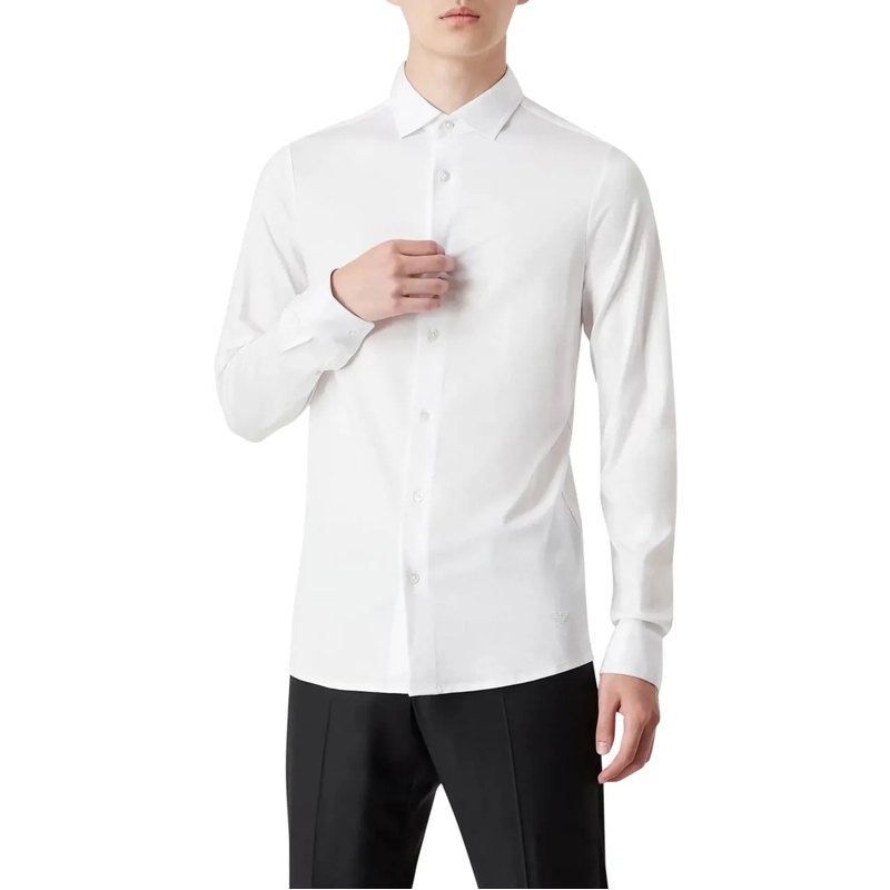 Emporio Armani Haut décontracté Stretch Shirt White weiß