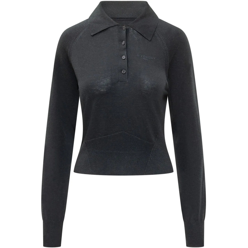 Givenchy Polo Polo a Maniche Lunghe dunkelgrau