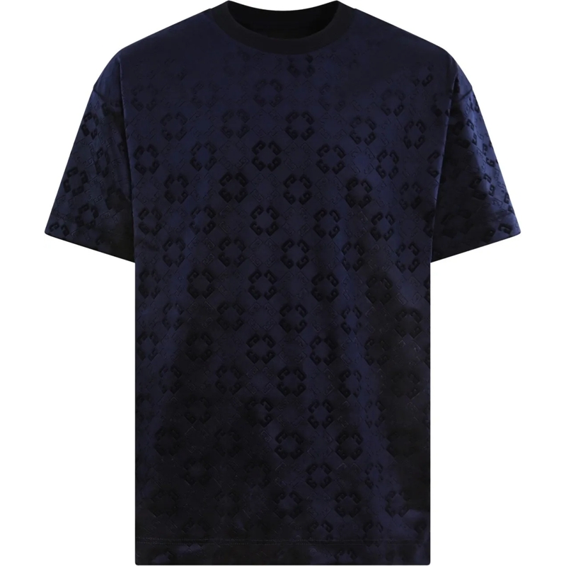 Givenchy T-Shirt Heren Monogram Velvet Shirt Blauw blau