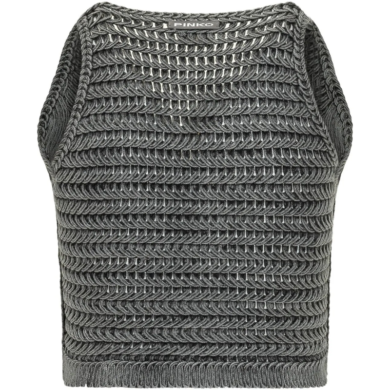Pinko  Top in Maglia con Bottoni dunkelgrau(Image 2)