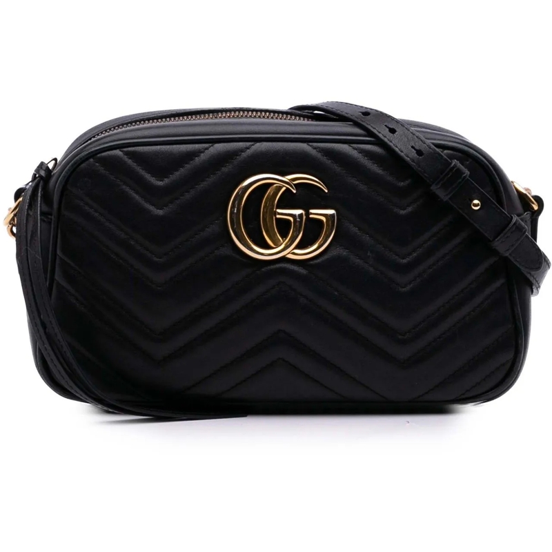 Gucci Sac à bandoulière Small GG Marmont Matelasse Leather Crossbody schwarz