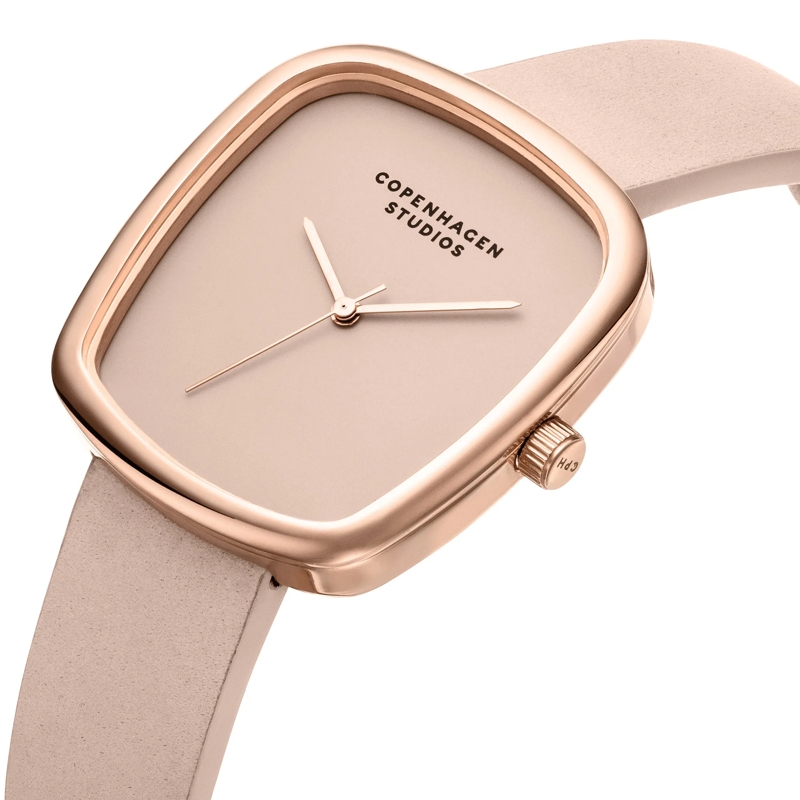 Copenhagen Quarzuhr Echtleder Curved Leather rose(Image 6)