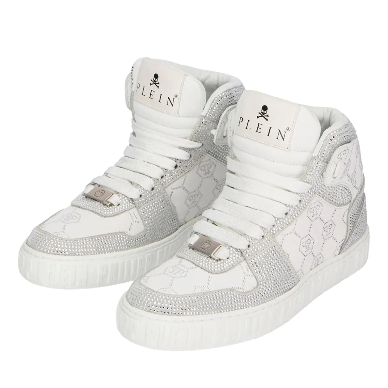 Philipp Plein Low-Top-Sneaker Hochwertige Turnschuhe Monogram Verziert weiss(Image 2)
