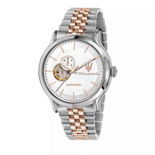 Maserati Watch Epoca 42mm Auto White and Silver/Rose Gold Automatisch Horloge