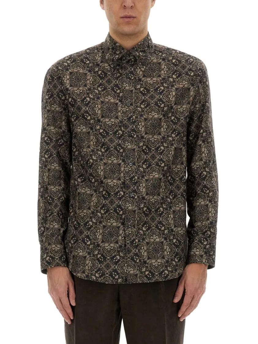 Thumbnail - Brunello Cucinelli - Intricate Printed Cotton Shirt - Größe L - multi