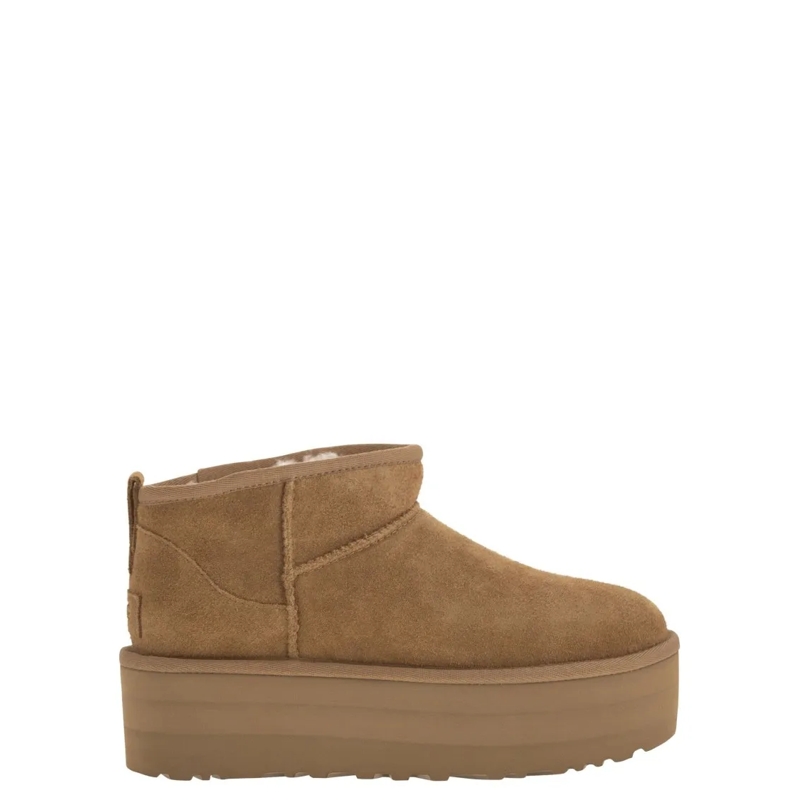 UGG Bottes Ultra Mini Classic - Boots With Plateau Brown