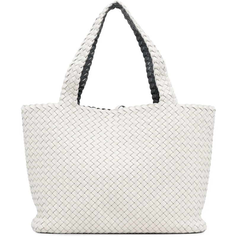 Bottega Veneta Shopper Bicolor Intrecciato Tote weiß