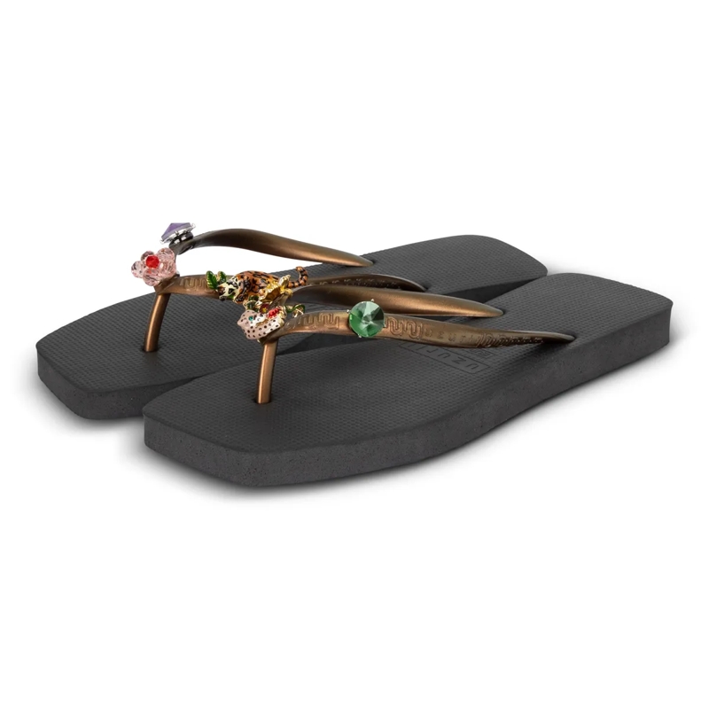 UZURII Flip Flops flip flop Flore Square Grande schwarz(Image 19)