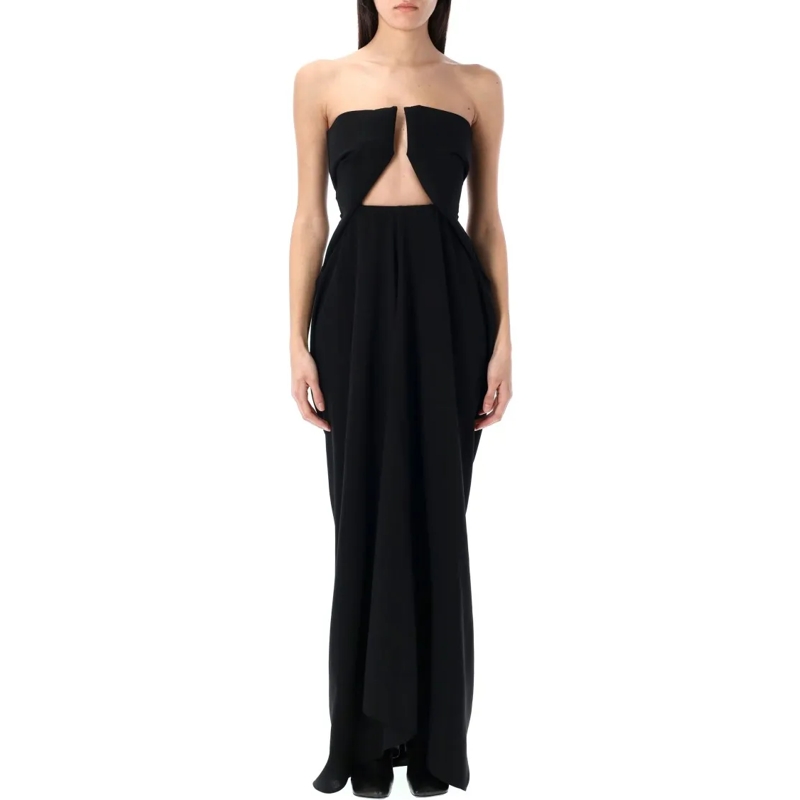 Rick Owens  Amphora Prong Gown With Structured Bodice Black