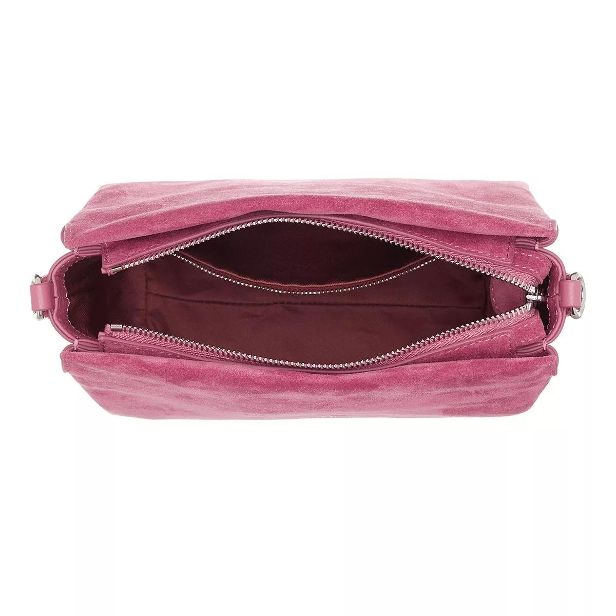 Pink suede shop crossbody bag