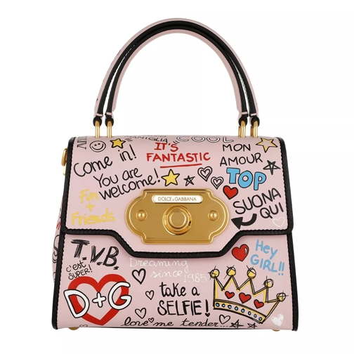 Dolce&Gabbana Welcome Handbag Calfskin Rosa Axelremsväska