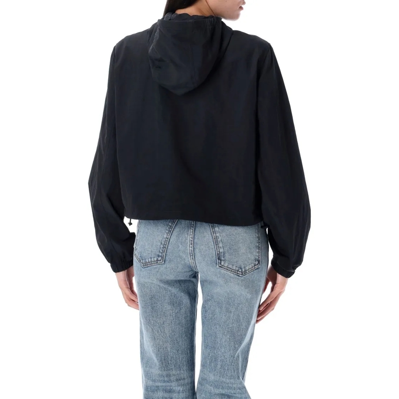 Burberry  Cropped Nylon Hooded Jacket Black