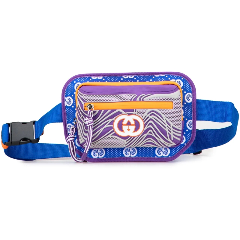 Gucci Sac de ceinture GG Nylon and Rubber Belt Bag blau