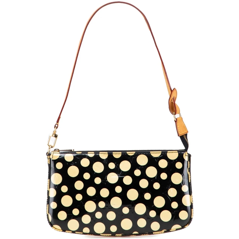 Louis Vuitton Schultertasche Yayoi Kusama Monogram Vernis Dots Infinity Pochett schwarz