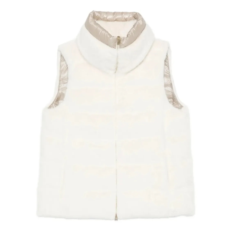 Herno  Sleeveless Down Vest With High Collar White