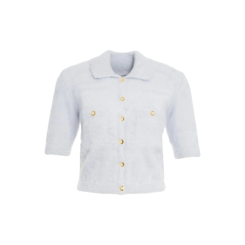 Elisabetta Franchi Strickjacke Short Sleeve Knit Cardigan Blue