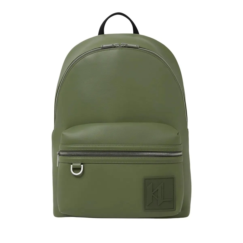 Karl Lagerfeld Rucksack Rucksack mit Monogramm-Aufnäher Rucksack grün