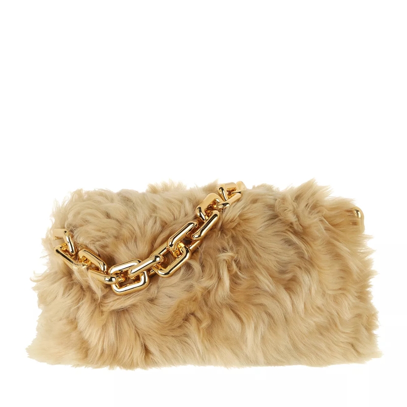 Bottega Veneta Clutch Chain Handle Bag Porridge Gold