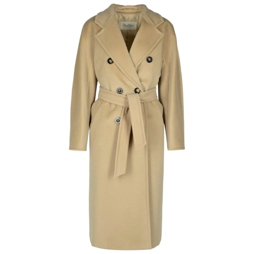 Max Mara Madame' Beige Wool Blend Coat Brown Manteaux de tanche