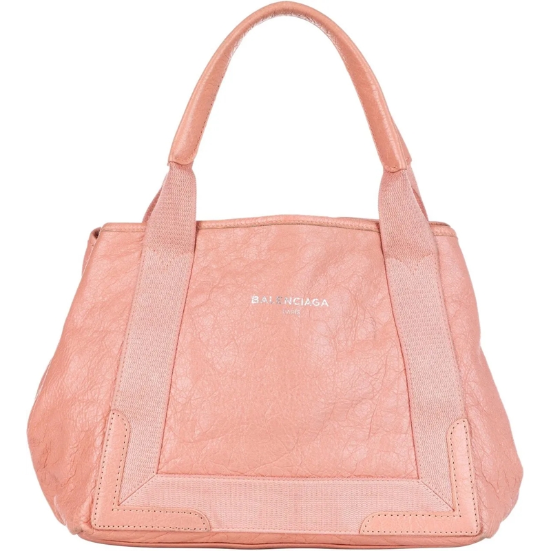 Balenciaga Tote Navy Cabas S Leather Tote Bag rose