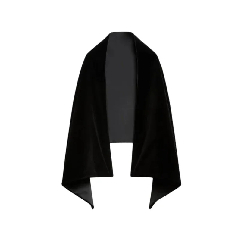 Max Mara Écharpe légère Black Stole In Stretch Cotton Velvet Black