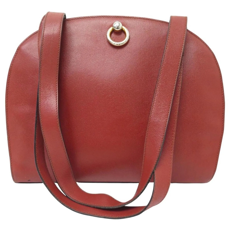 Celine Schultertasche VINTAGE CELINE SCHULTERTASCHE ROT ZIEGELGRANULIERT rot