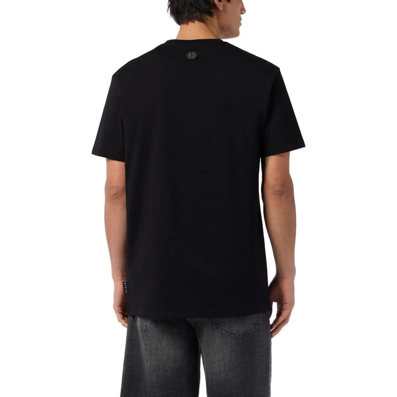 Philipp Plein T-Shirt Round Neck T-Shirt Logo Hexagon Stones schwarz(Image 4)