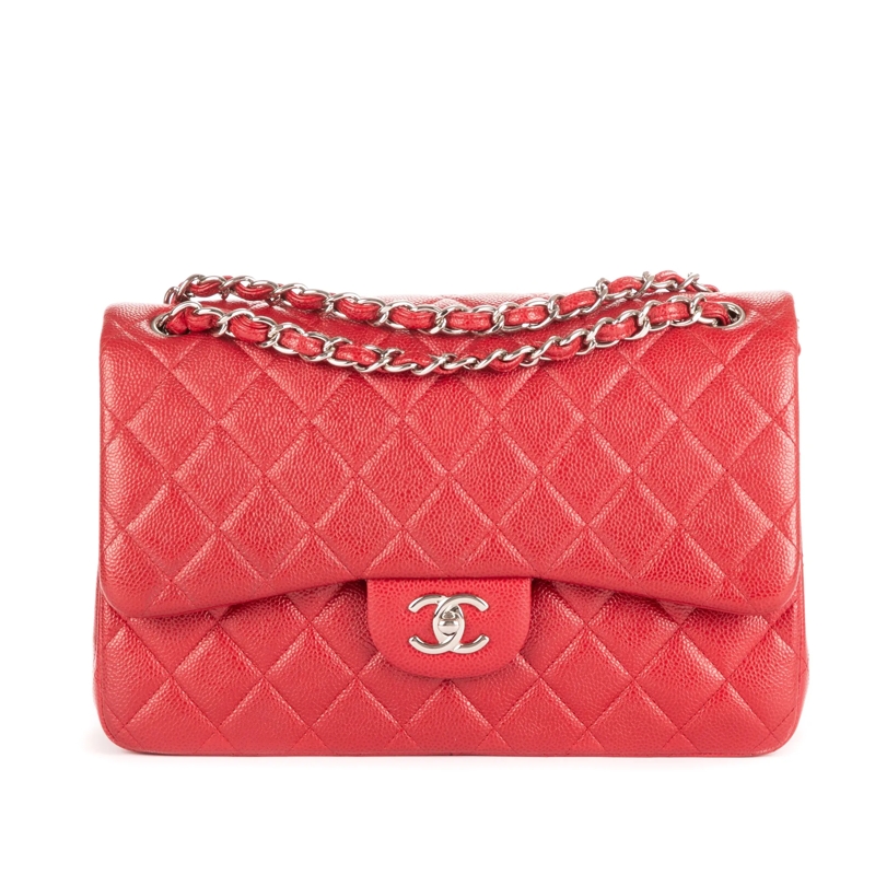 Chanel Crossbody Bag Classic Double Flap Jumbo rot