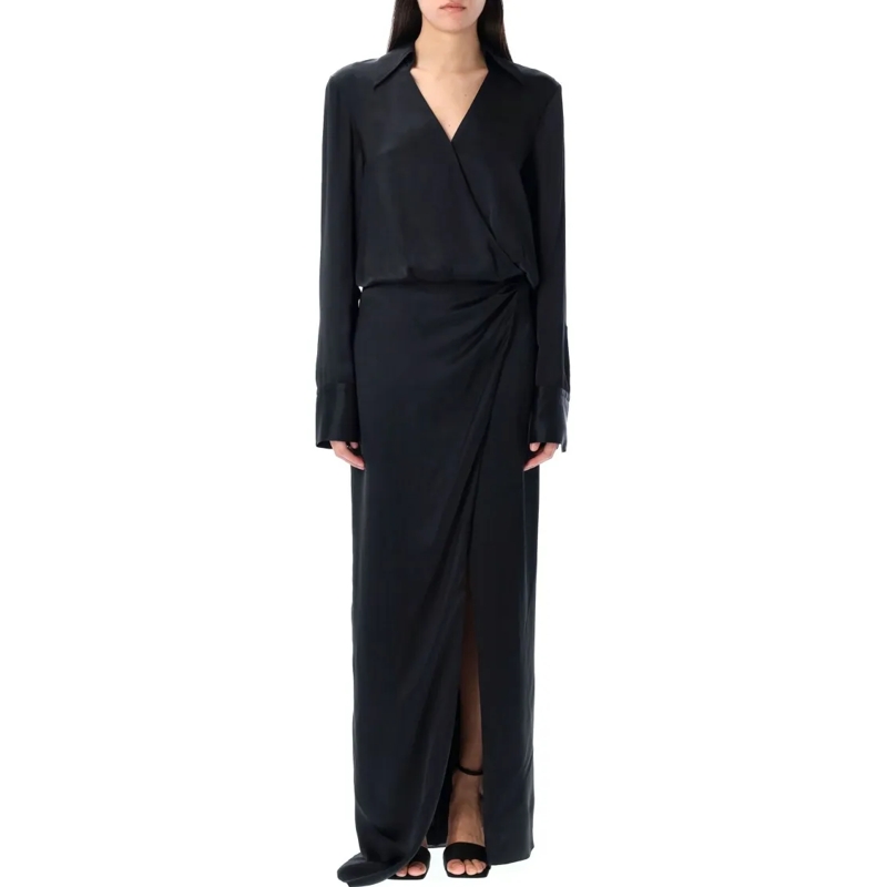 The Attico  Long Shirt Dress Black