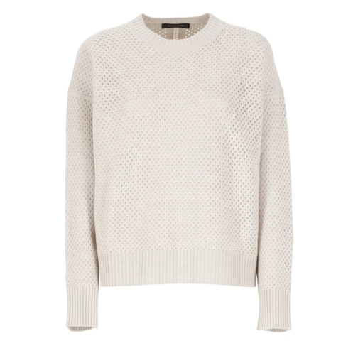 Fabiana Filippi Pullover Beige Wool And Silk Sweater White