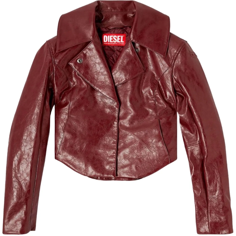 Diesel Lederjacke Jackets Bordeaux rot