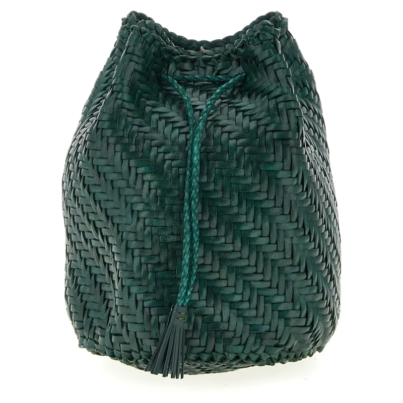 DRAGON DIFFUSION Sac reporter Pompom Double Jump Bucket Bag Green