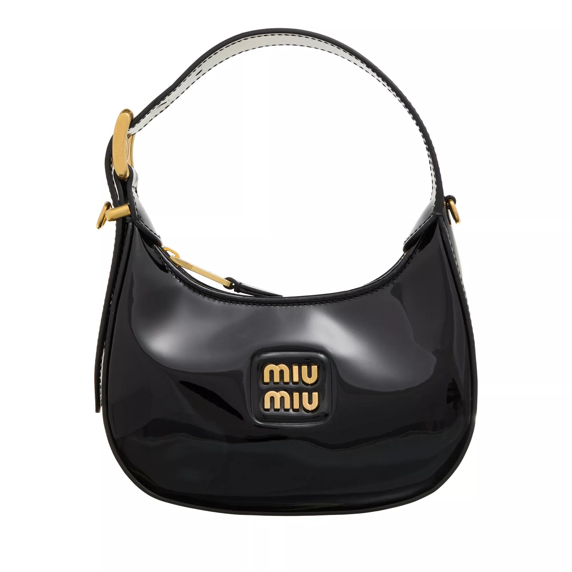 Miu Miu Crossbody Bags - Leather Hobo Bag - Gr. unisize - in Schwarz - für Damen