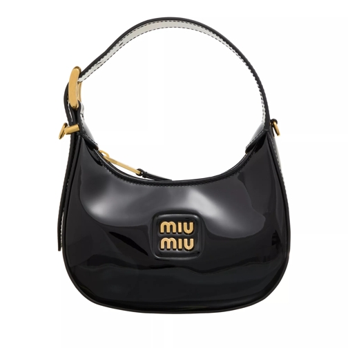 Miu Miu Leather Hobo Bag Black Liten väska