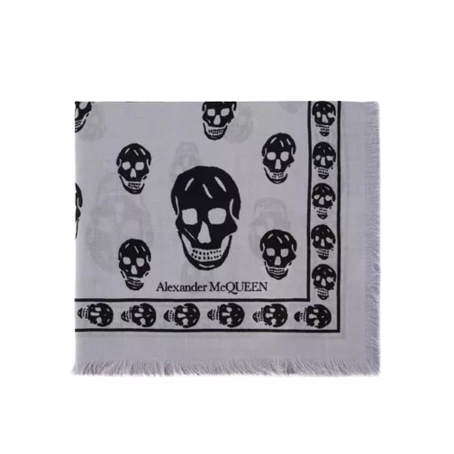 Alexander McQueen Ca Skull 104X120 Scarf  - Blue/Black - Wool Blue 