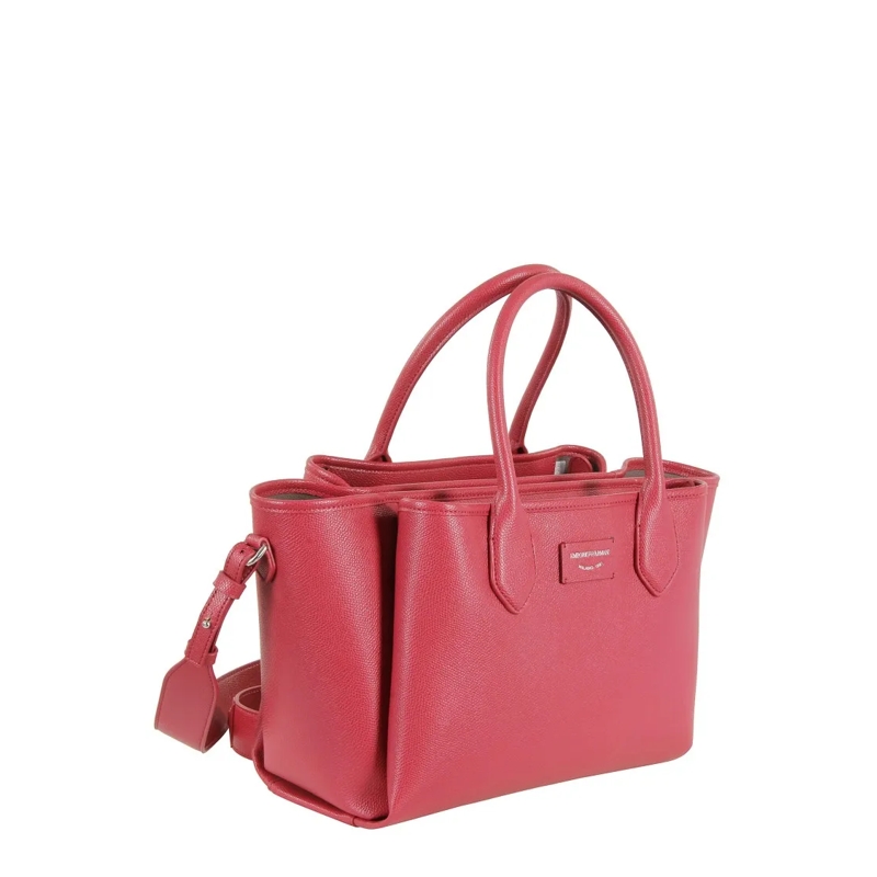 Emporio Armani Schultertasche Triple Compartment Faux Leather Shopping Bag Burgundy