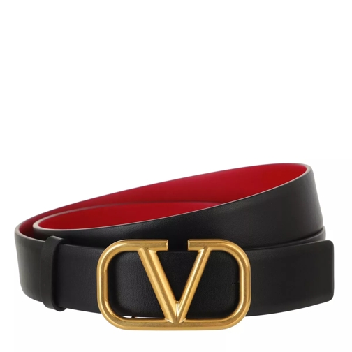 Valentino Garavani Reversible Belt Leather Black/Red Ledergürtel