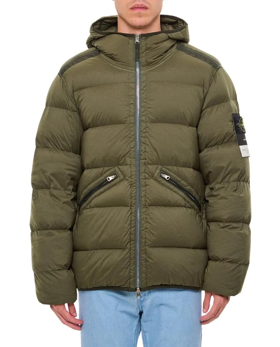 Stone Island - Down Jacket Seamless Tunnel Nylon Down -Tc - Größe XL - grün