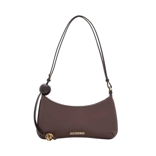 Jacquemus Le Bisou Perle Leather Shoulder Bag Brown Schoudertas