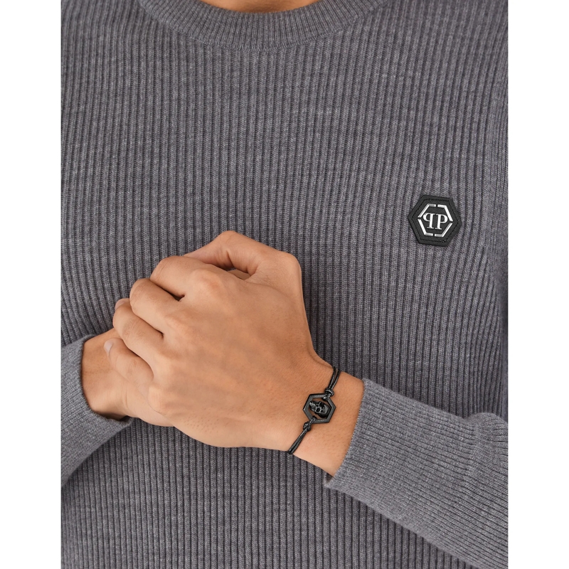 Philipp Plein Armband Bracelet Friendship Hexagon Skull schwarz(Image 2)