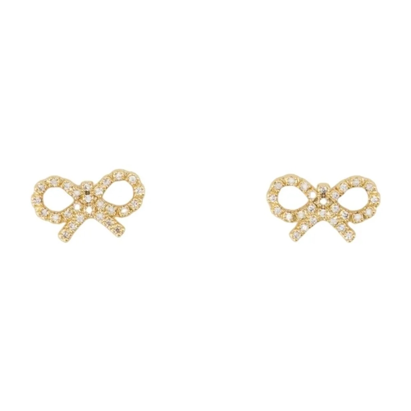 Self Portrait Ohrstecker Micro Bow Earrings - Gold Plated - Gold Gold