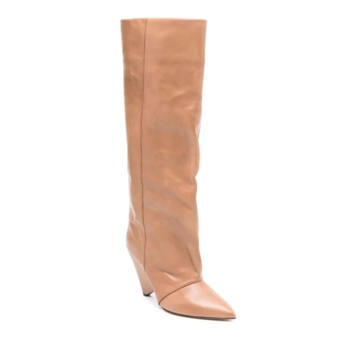 Isabel Marant Beige 90mm Pointed-Toe Boots Brown Laars