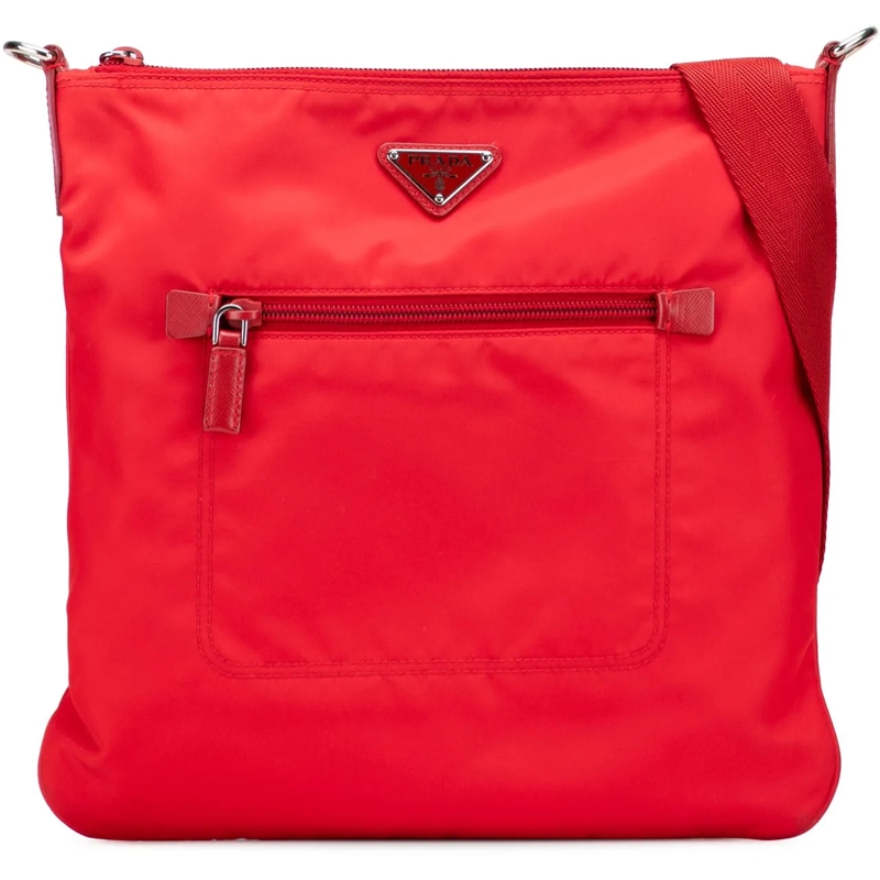 Prada Schultertasche Tessuto Zip Top Crossbody rot
